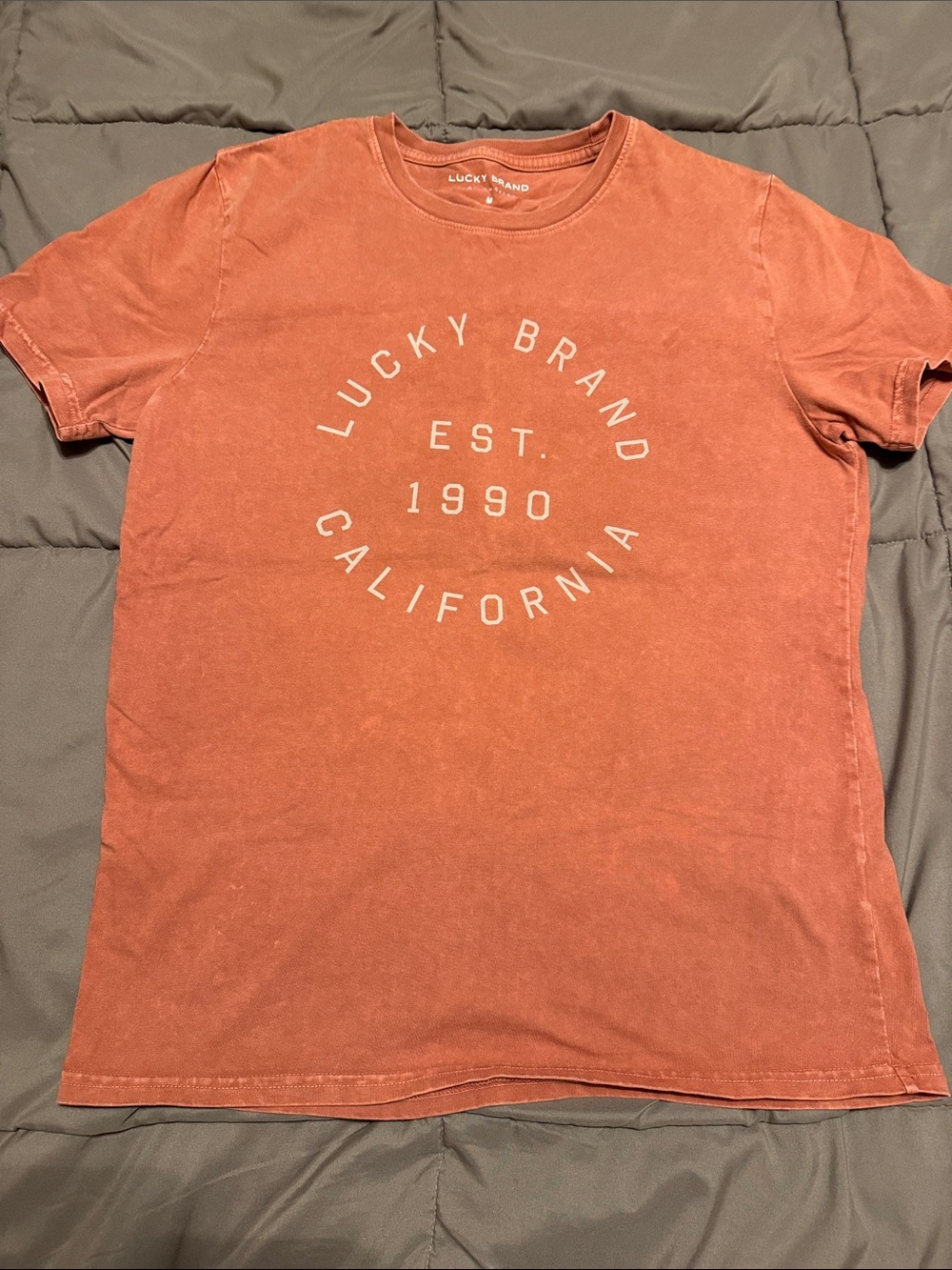 Lucky Brand Men’s Rust Orange Crewneck Graphic Tee